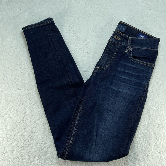 Lucky Brand Jeans Womens Sz 2/26 Dark Blue Brooke Ankle Mid Rise Denim 25x29 - Picture 1 of 14